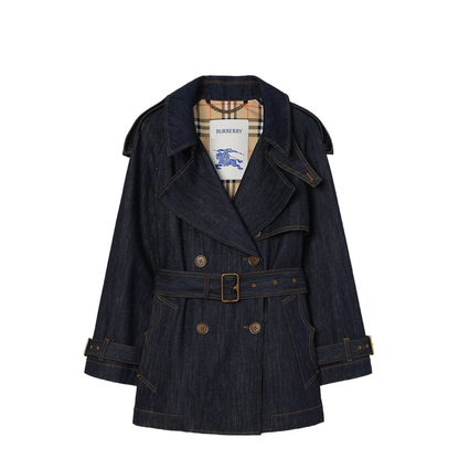 Short Denim Fitzrovia Trench Coat - Image 1
