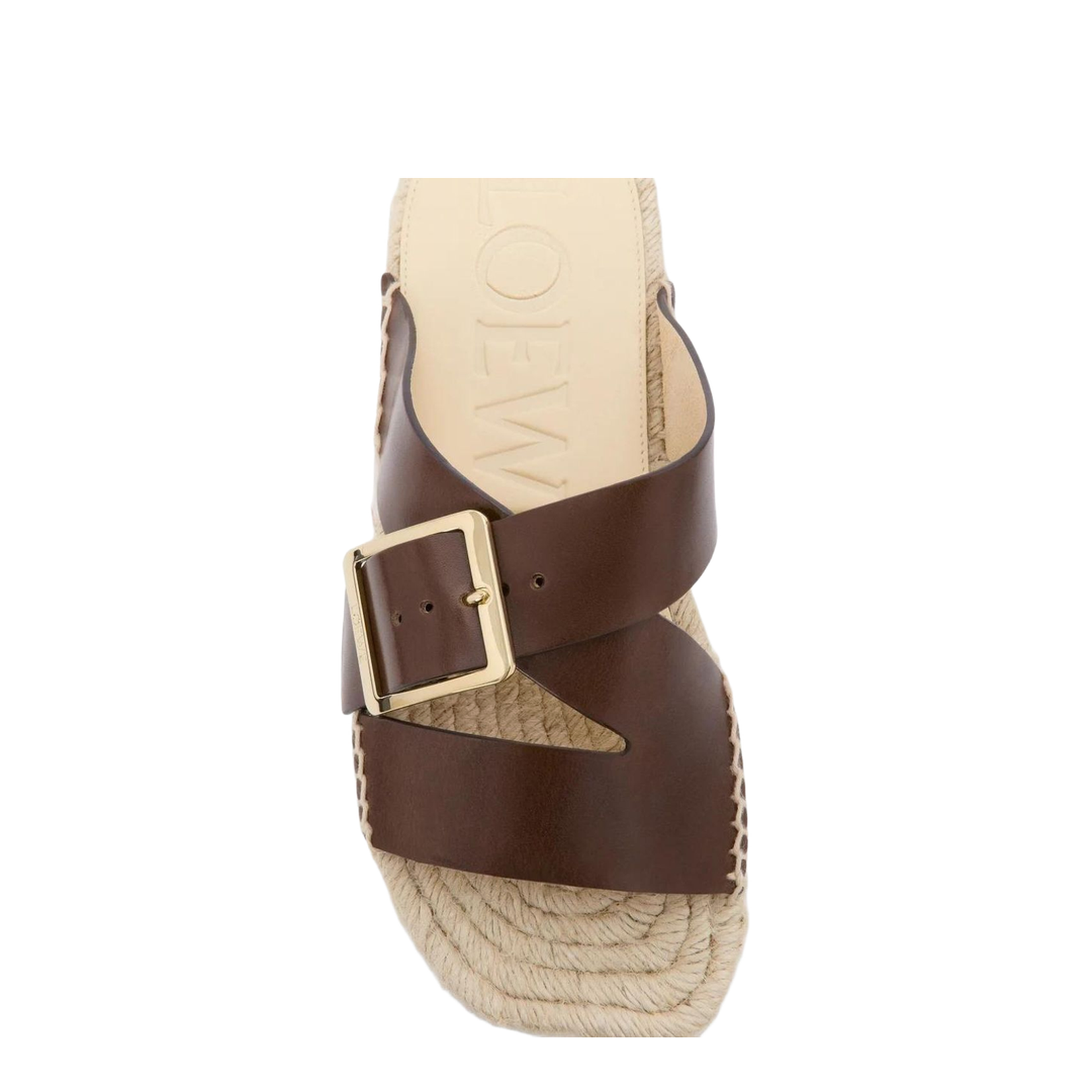 Petal Espadrille Platform Slide in Vegetable-Tanned Calfskin - Image 2