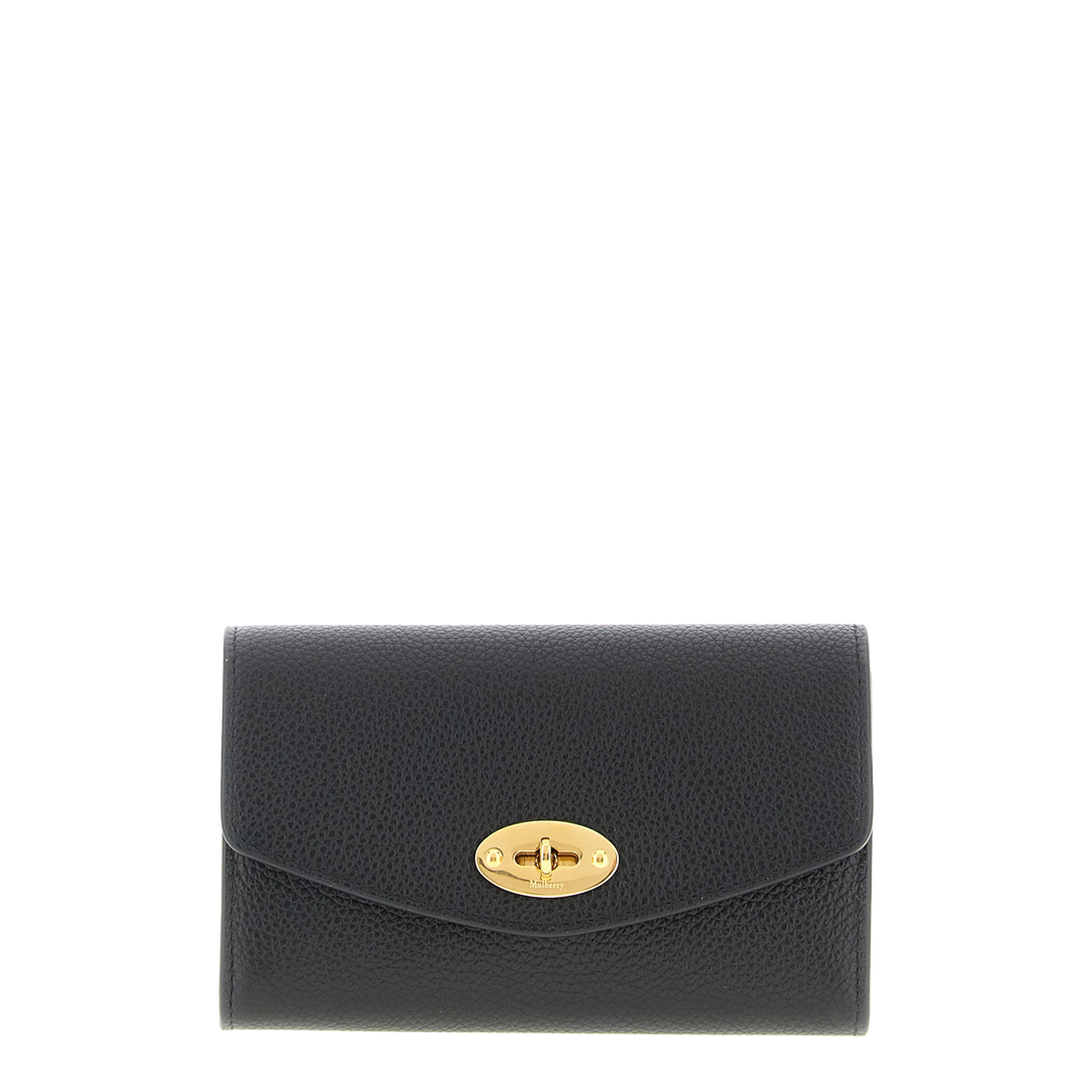 Mulberry Medium Darley Wallet In Black Small Classic Grain - Image 1