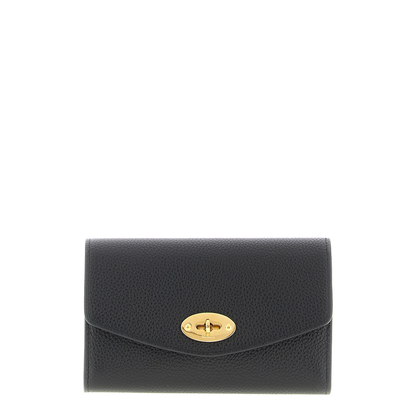 Mulberry Medium Darley Wallet In Black Small Classic Grain - Image 1