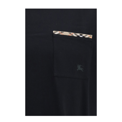 Cotton T-shirt with Check Trims - Image 3