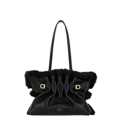 Black Leather Shoulder Bag - Image 1