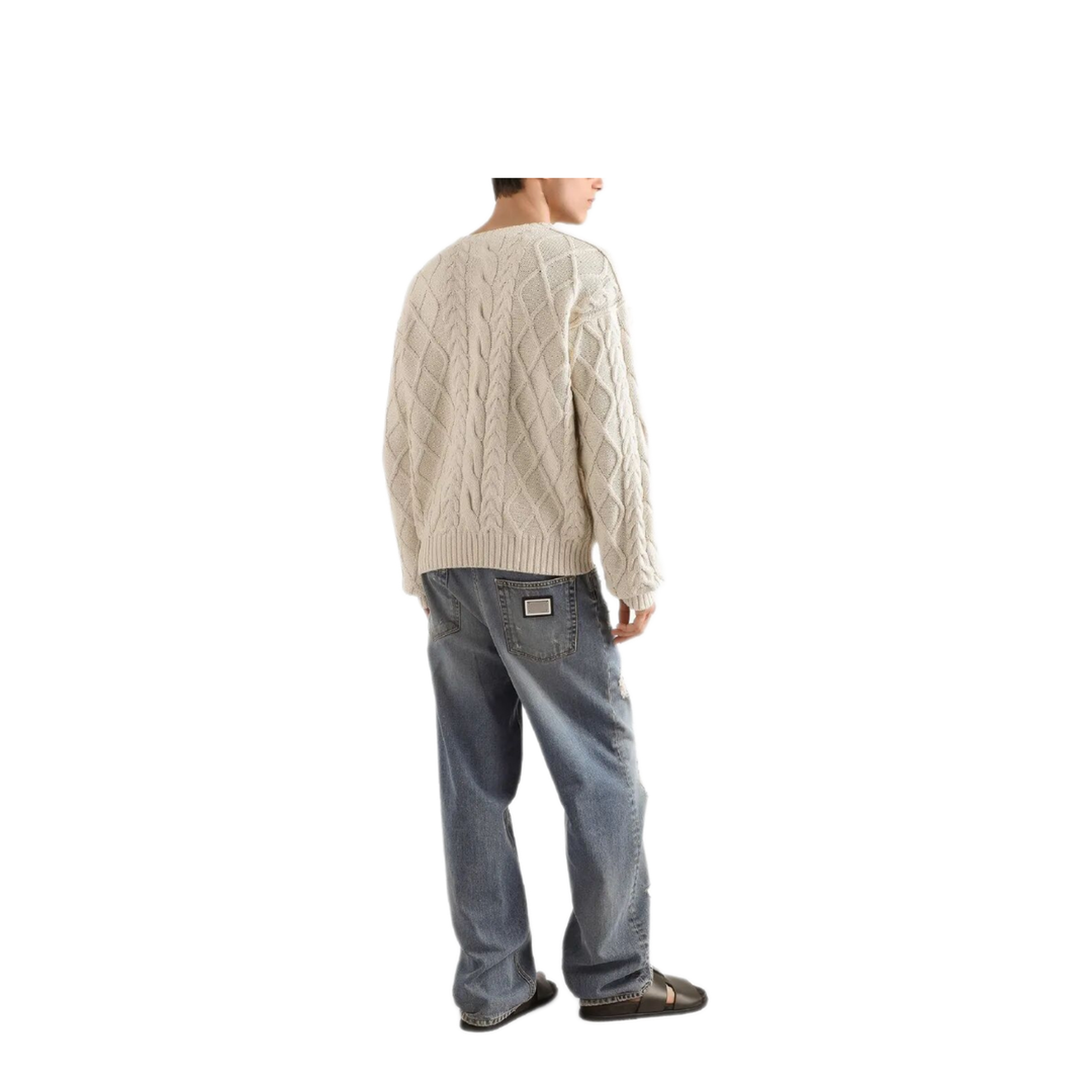 Oversized Pullover With Interwoven Pattern - Image 2