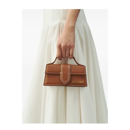 The Bambino Small Calfskin Leather Shoulder Bag - Brown - Image 3