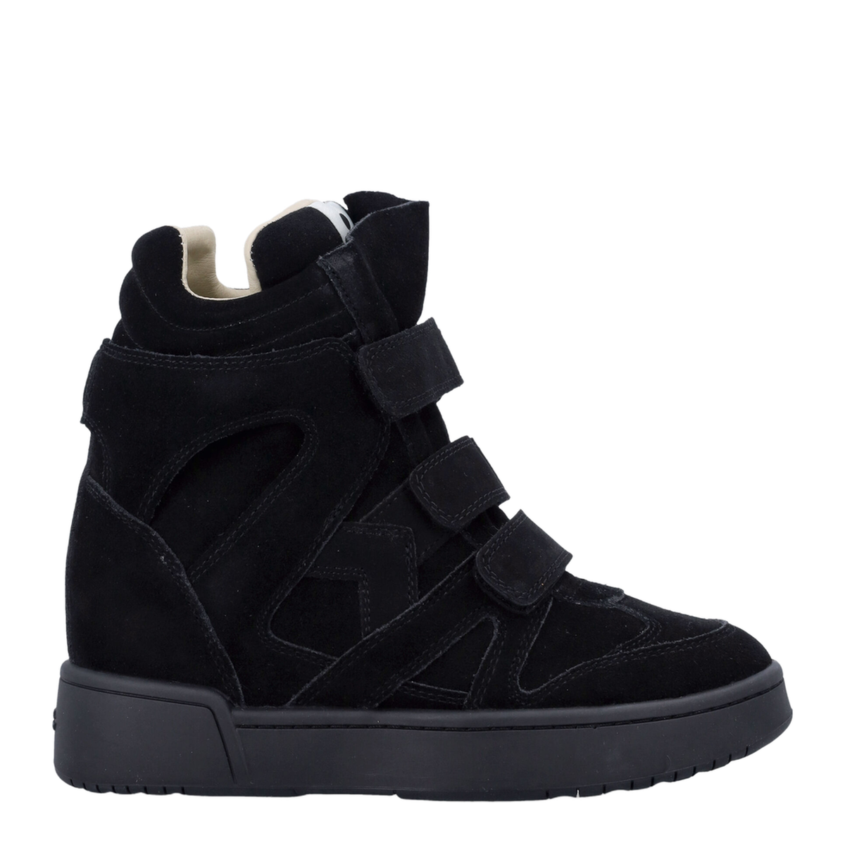 Bekett wedge sneakers in black suede - Image 1