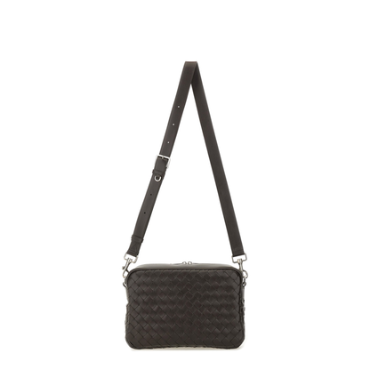 Intrecciato Leather Shoulder Bags - Brown - Image 1