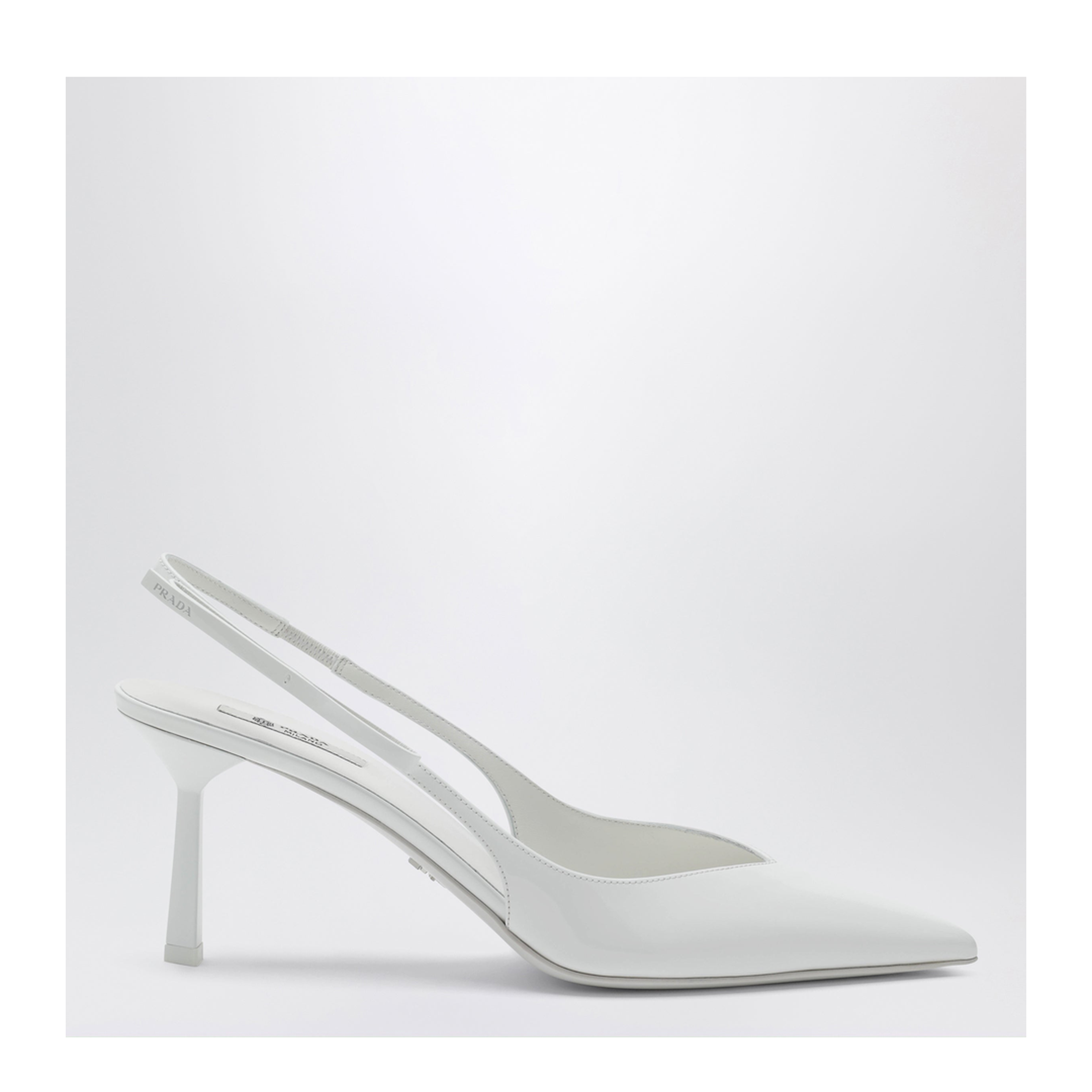 White Leather Slingback Pumps - Image 1