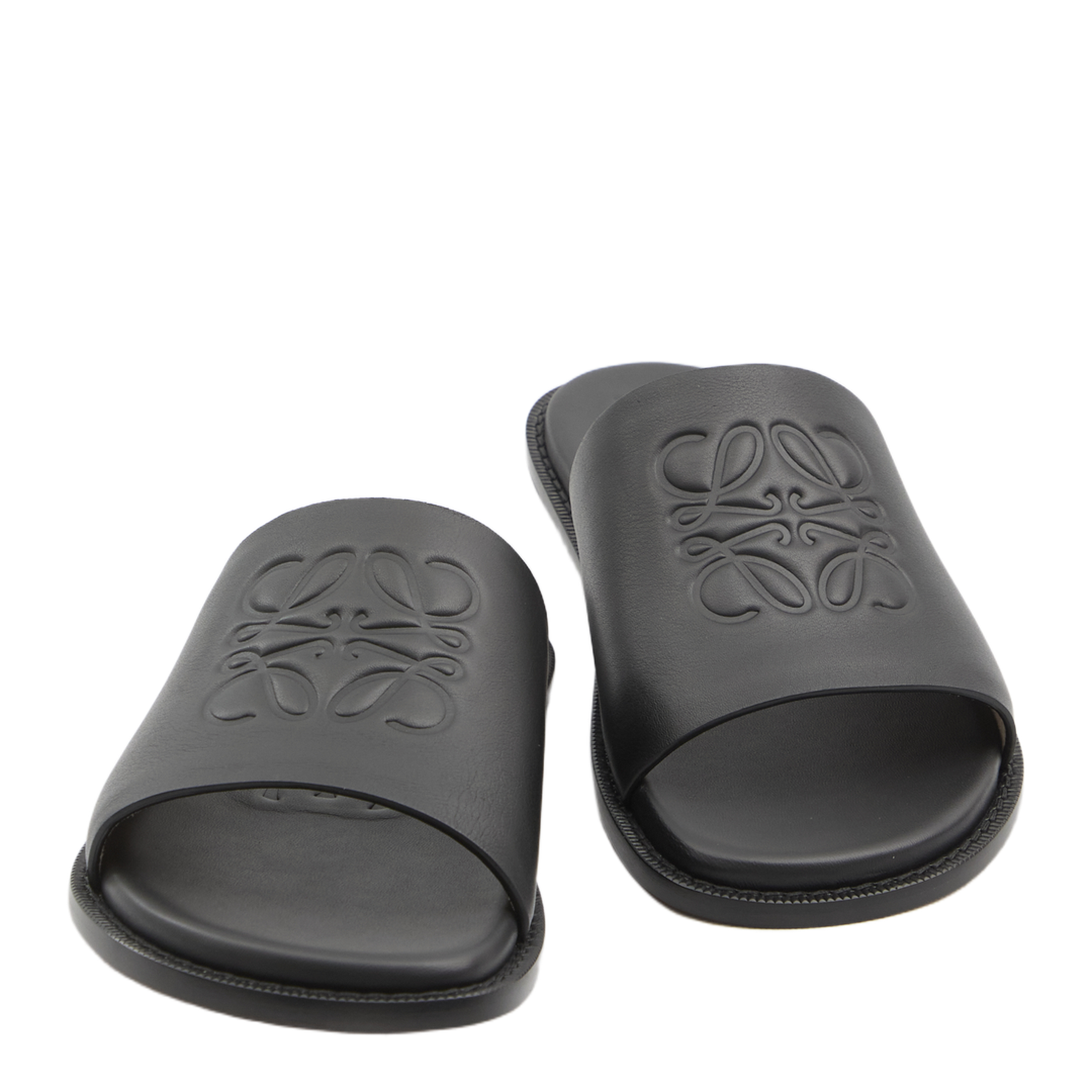 Flex Anagram Slide in Soft Calfskin Black - Image 5