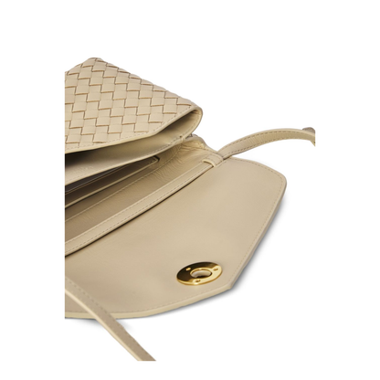 Knot Lock Lambskin Crossbody Bag - Ecru - Image 4