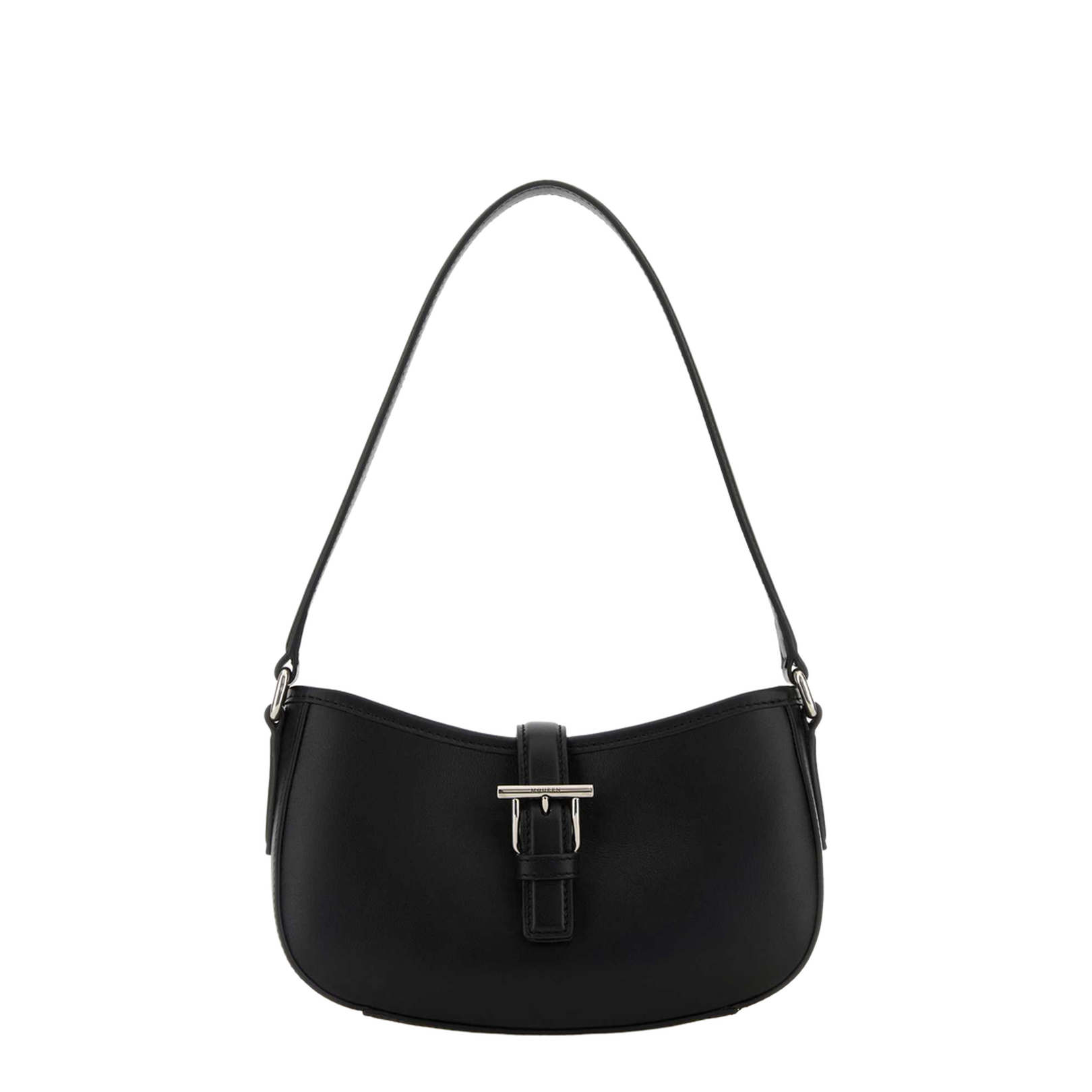 Black leather mini shoulder bag - Image 1