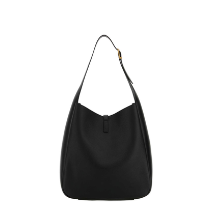 Le 5 À 7 Supple Large Grained Calfskin Shoulder Bag - Black - Image 2