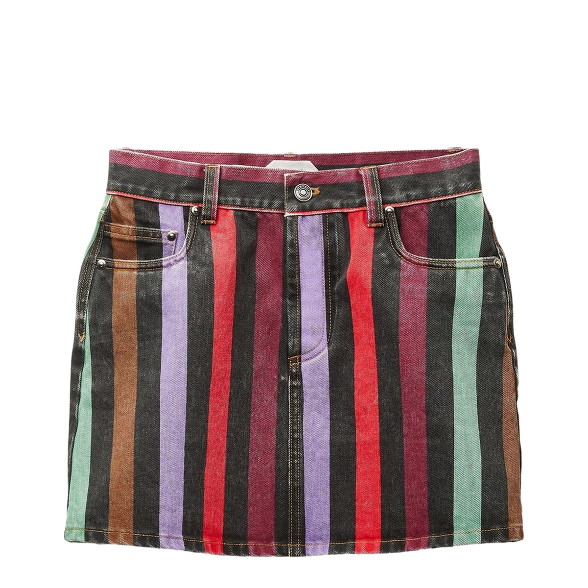 Striped Denim Skirt - Image 1