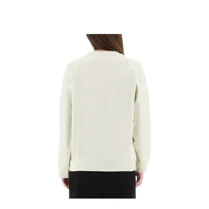 White Cotton Sweatshirt with Tulip Print - Image 3