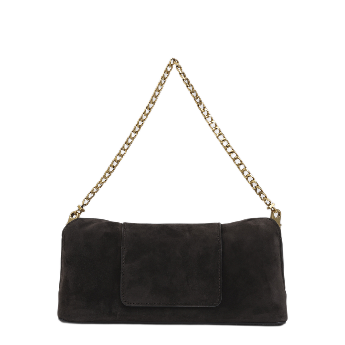 Vivian Small Suede Leather Clutch - Brown - Image 4