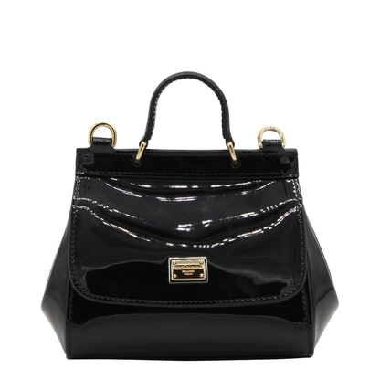 Sicily Mini Patent Leather Bag - Black - Image 2