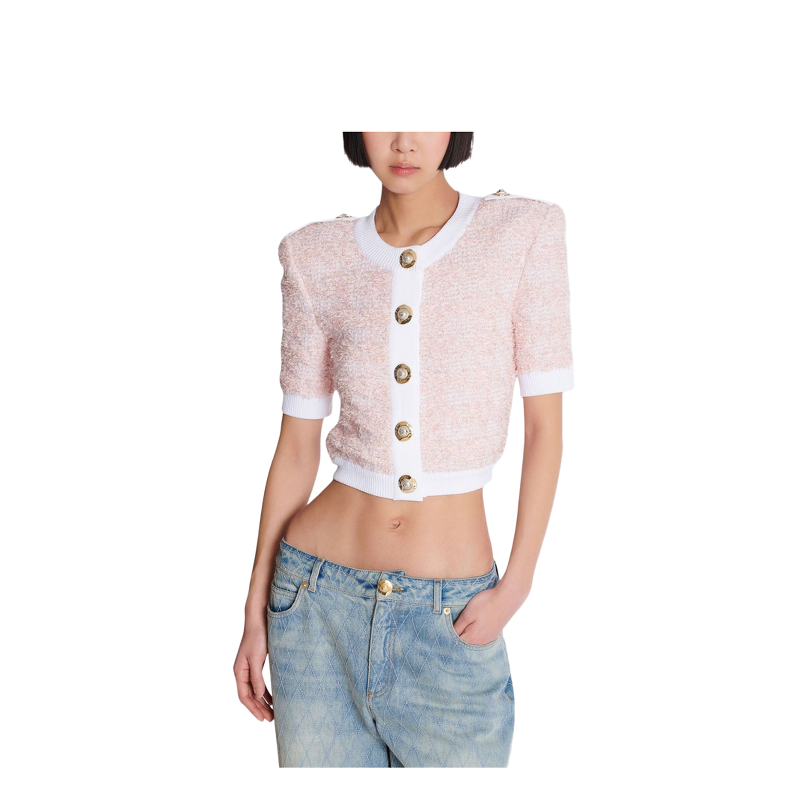 Short-Sleeved Knit Cardigan - Image 7