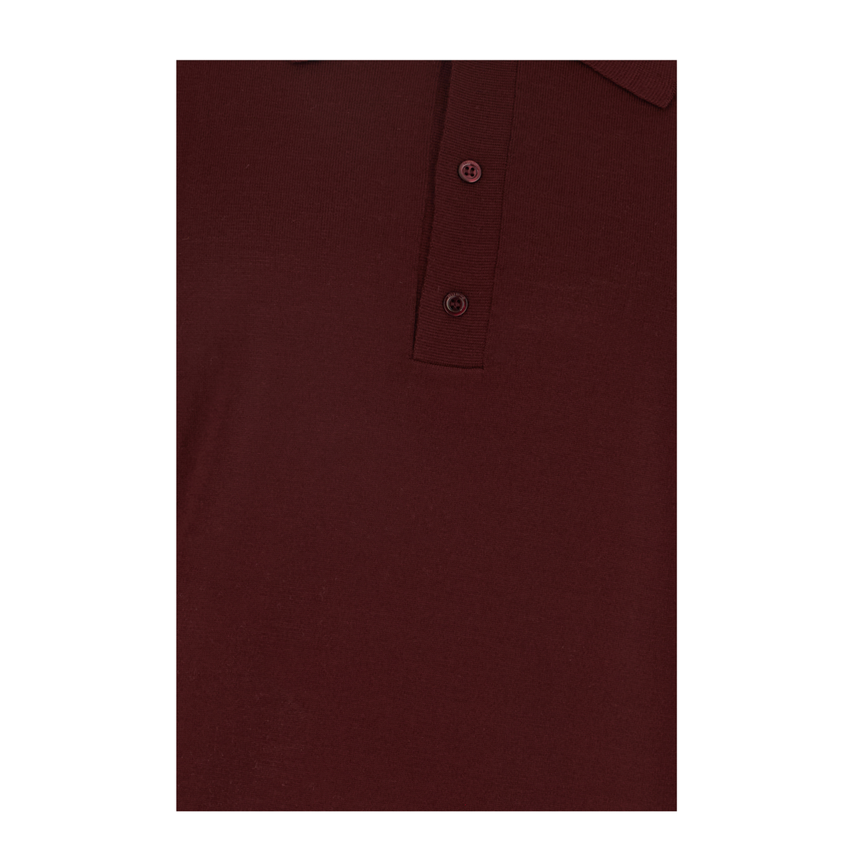 Burgundy Wool Polo Shirt - Image 3