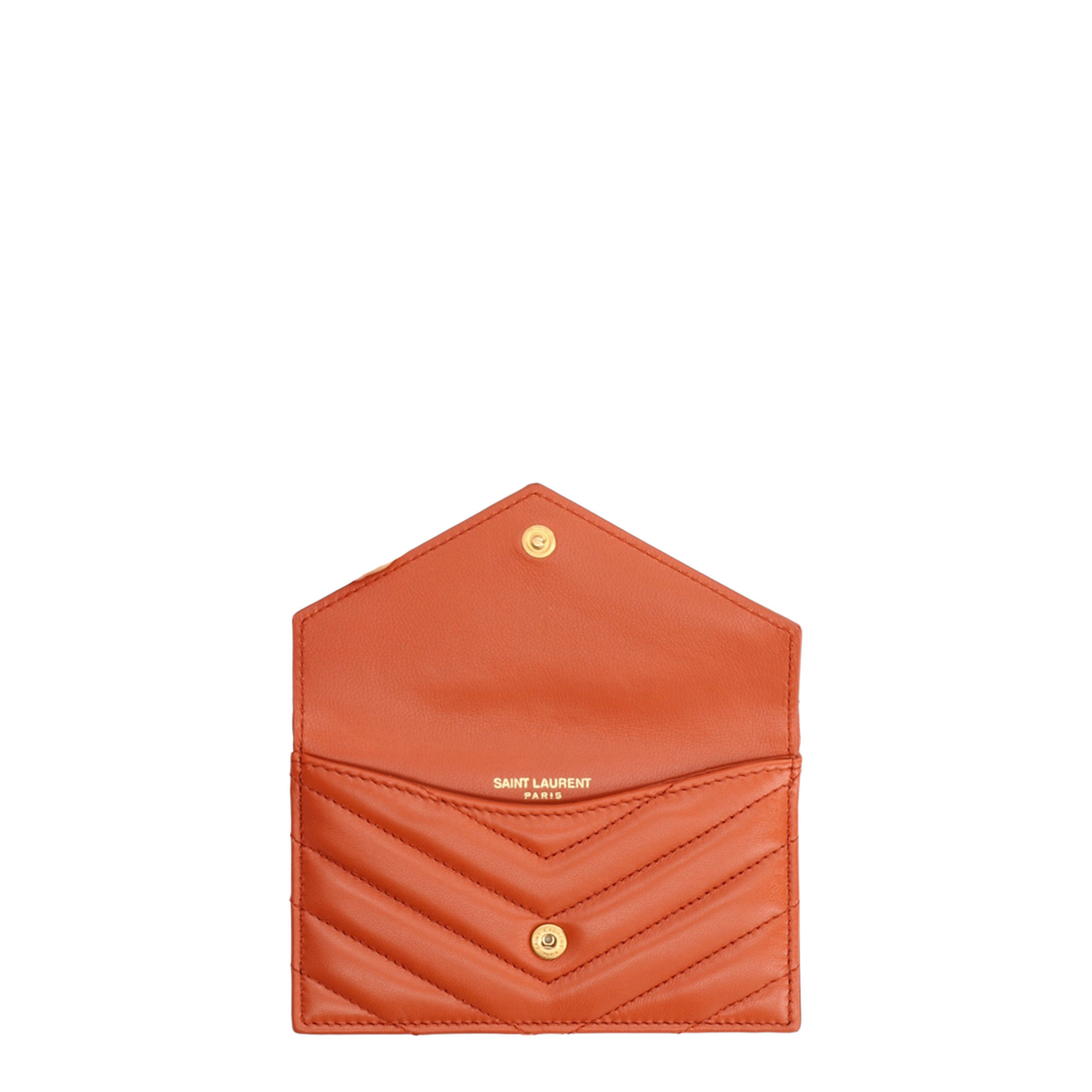 Cassandre Fragments Flap Card Case in Lambskin Dark Mandarin - Image 3