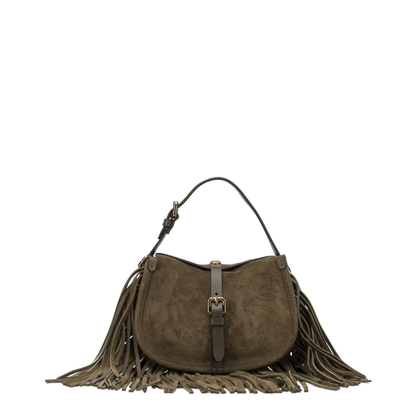Small Calfskin Suede Bag - Camel - Image 1