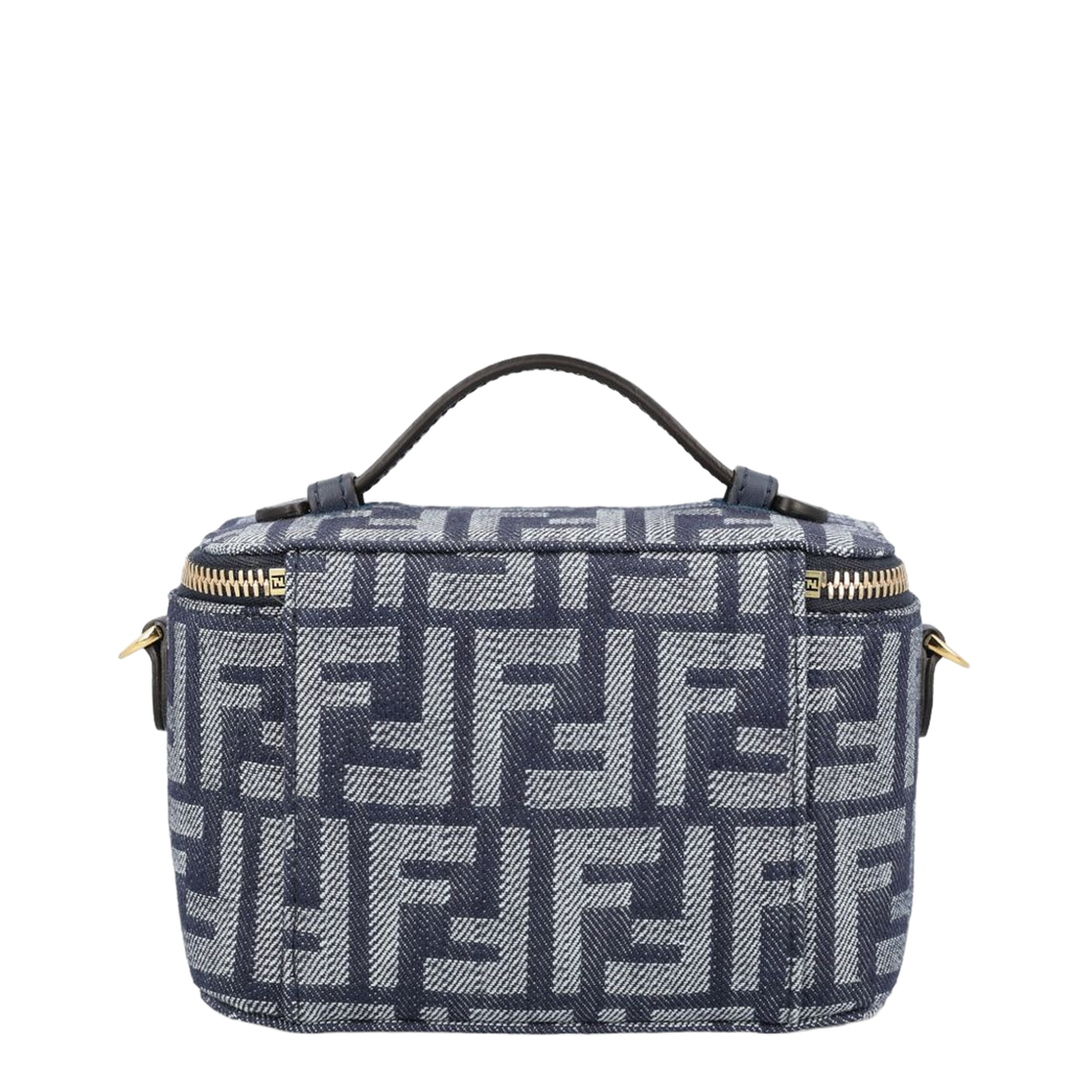 Vanity Mini Denim-Effect FF Jacquard Mini Bag - Dark Blue - Image 2