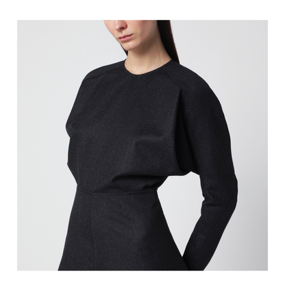 Doman Virgin Wool Dress in Dark Grey Mélange - Image 2