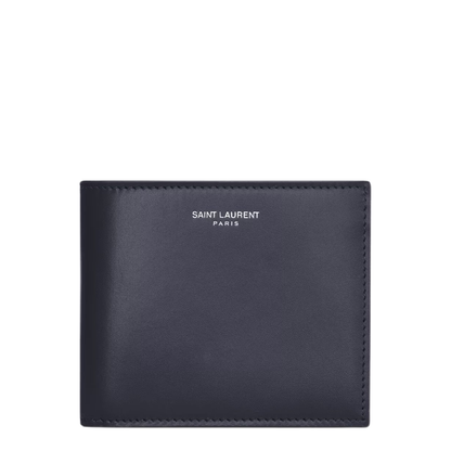 East/West Wallet in Smooth Calfskin Leather - Midnight Blue - Image 5