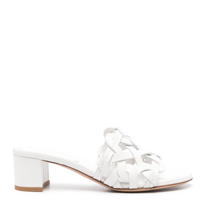 Leather Sandals In White - Image 1