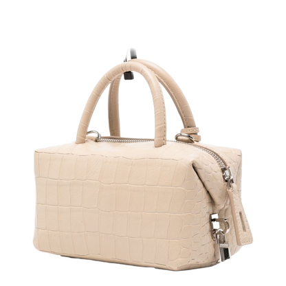 Boston Leather Handbag - Beige - Image 5