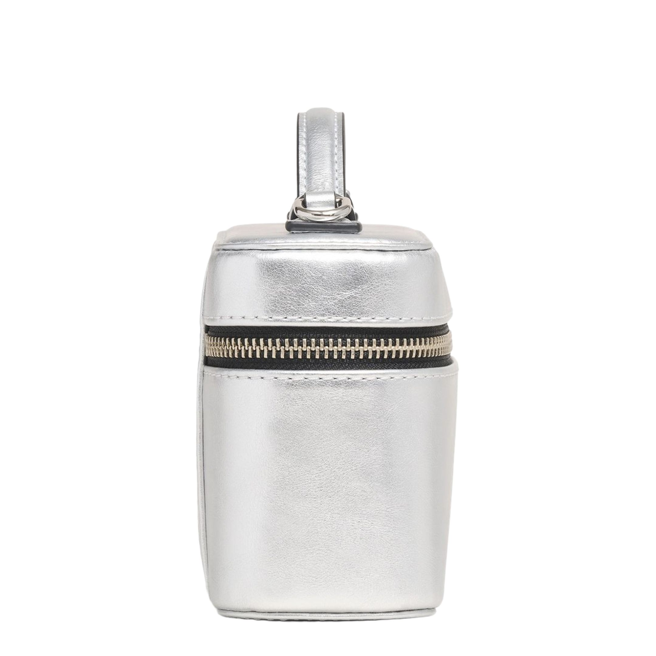 Scene Smooth Metallic Leather Vanity Bag - Silver - Image 2