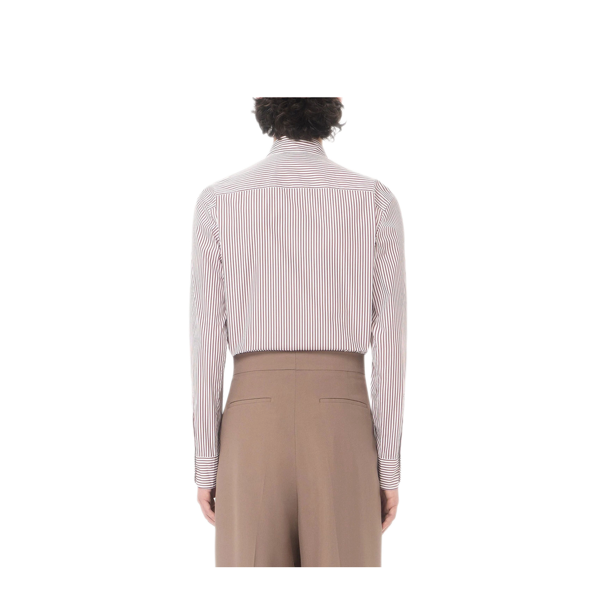 Cotton Poplin Striped Shirt With Vlogo Embroidery - Image 1