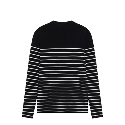 Blue/White Striped Wool Sweater with Buttons - Image 2