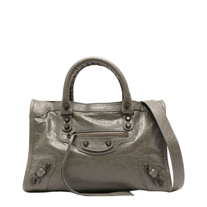 Le City Small Storico Fine-Grained Lambskin Leather Top-Handle Bag - Army Green - Image 1
