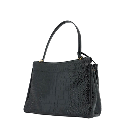 Rodeo Large Calf Leather Handbag - Black - Image 1