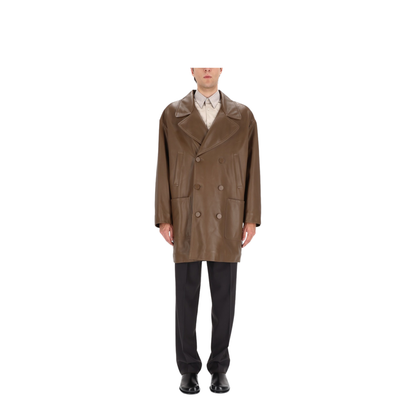 Coat Leather Beige - Image 1