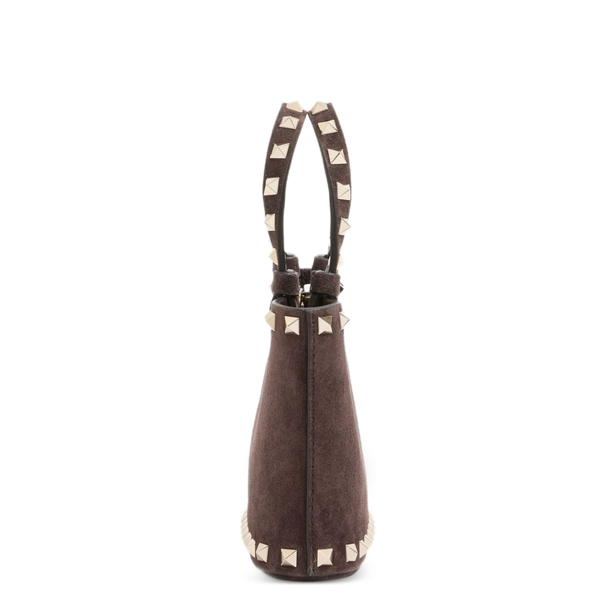 Rockstud Mini Calf Suede Shopping Bag - Red - Image 5