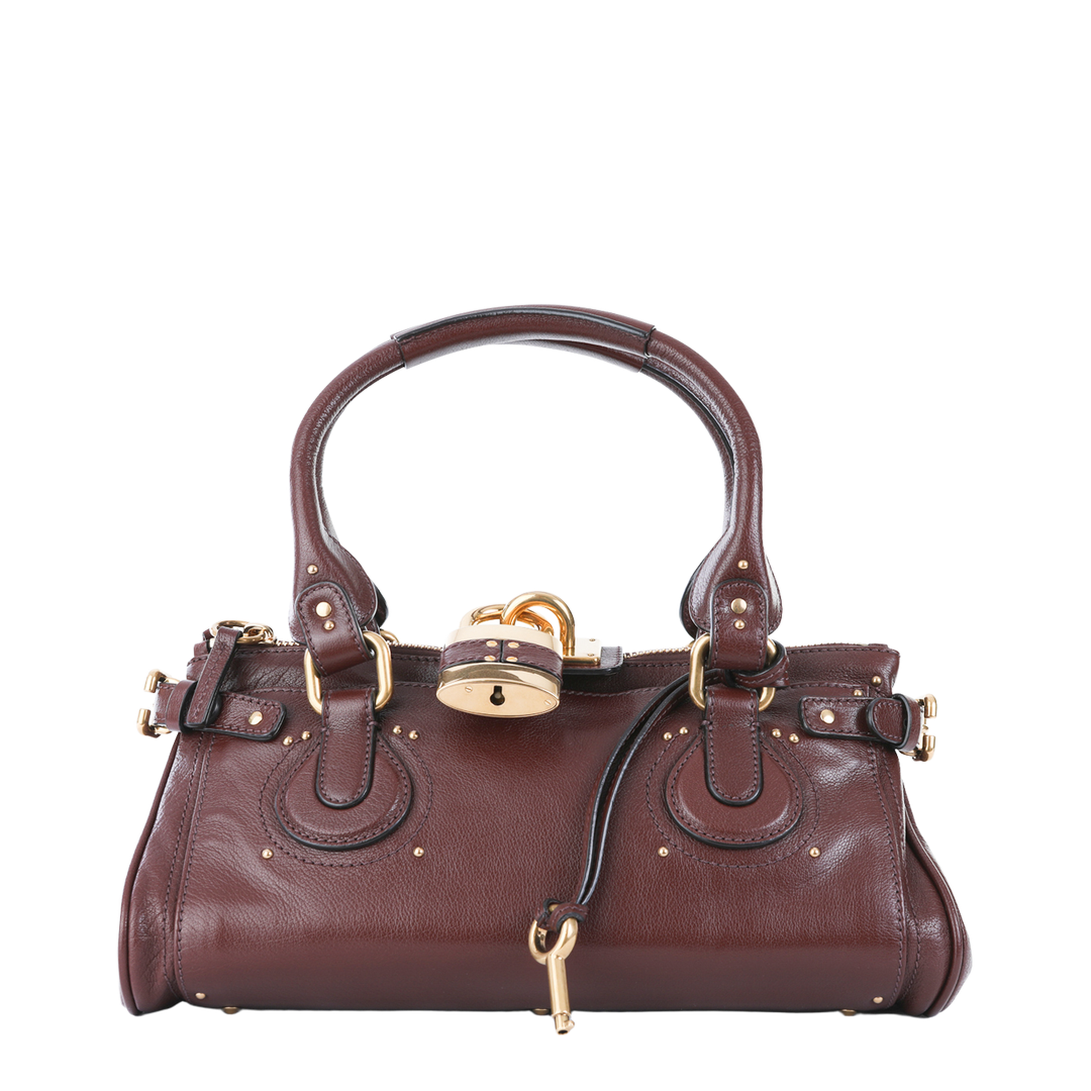 Paddington Buffalo Leather Shoulder Bag - Garnet - Image 1