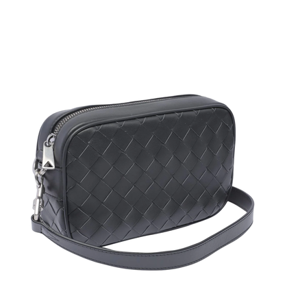 Intrecciato Mini Leather Crossbody Bags - Gray - Image 2