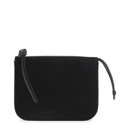 Small Calfskin Shoulder Bag - Black Suede - Image 2