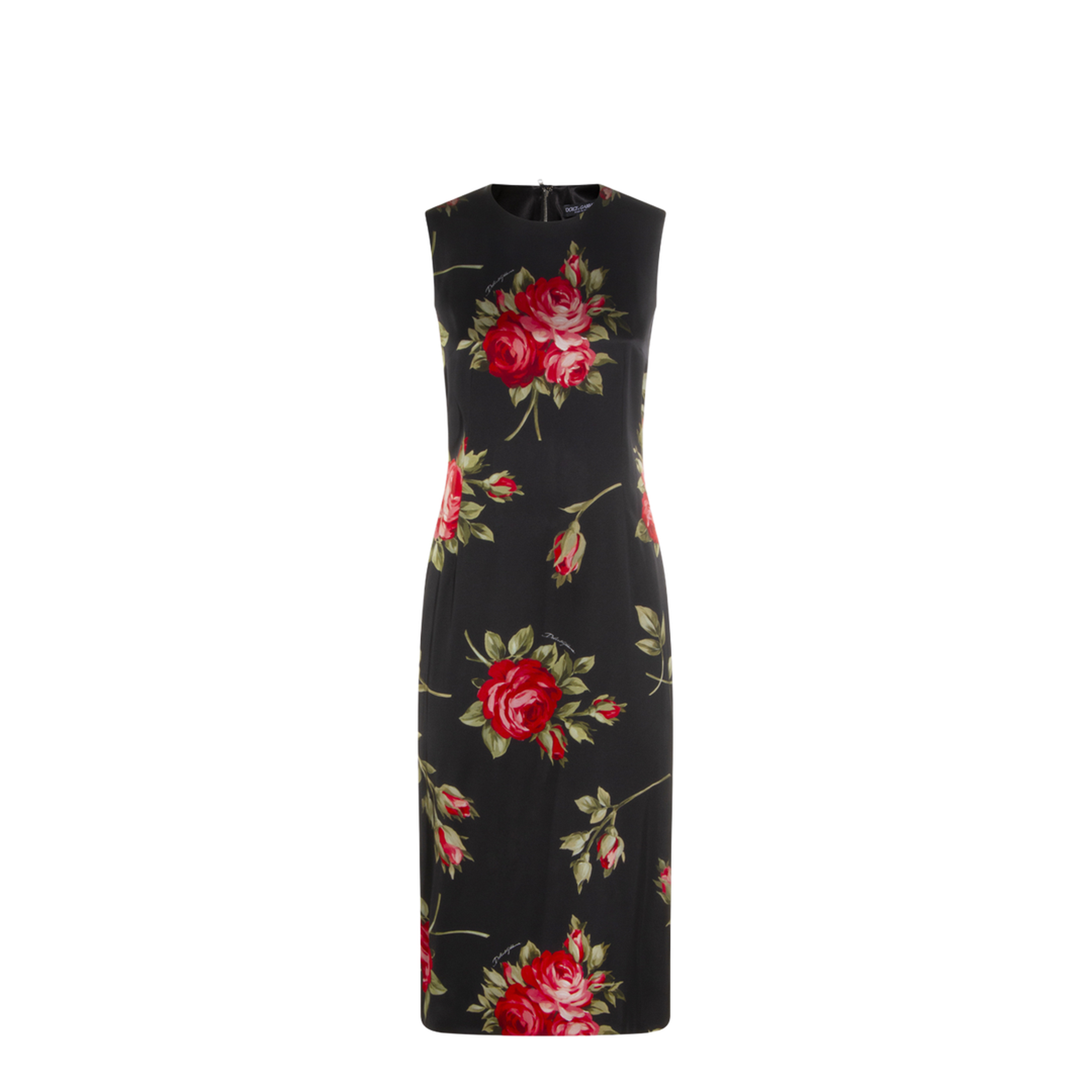 Bouquet Rose Print Satin Midi Dress - Image 2