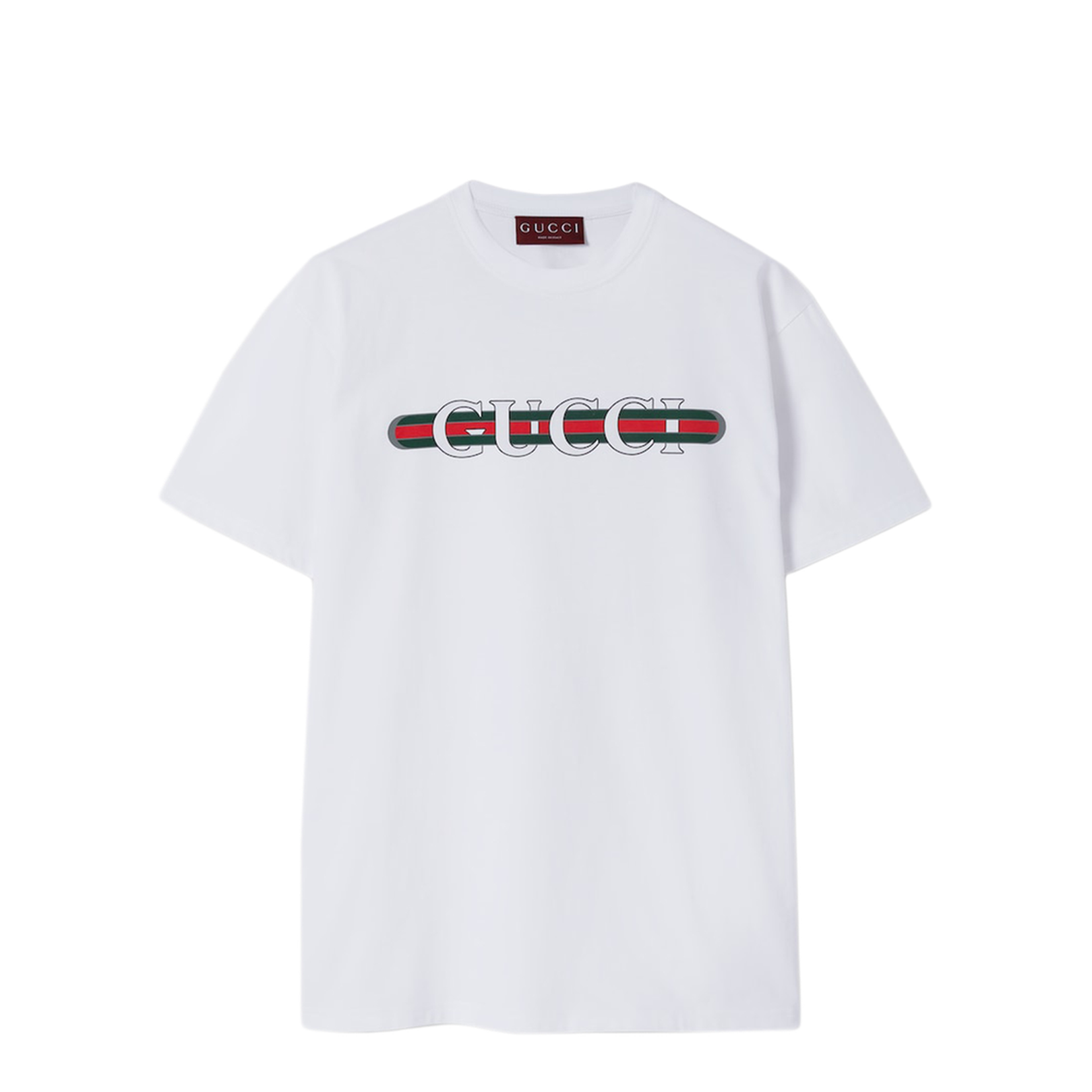 Printed Cotton Jersey T-Shirt in White - Image 2