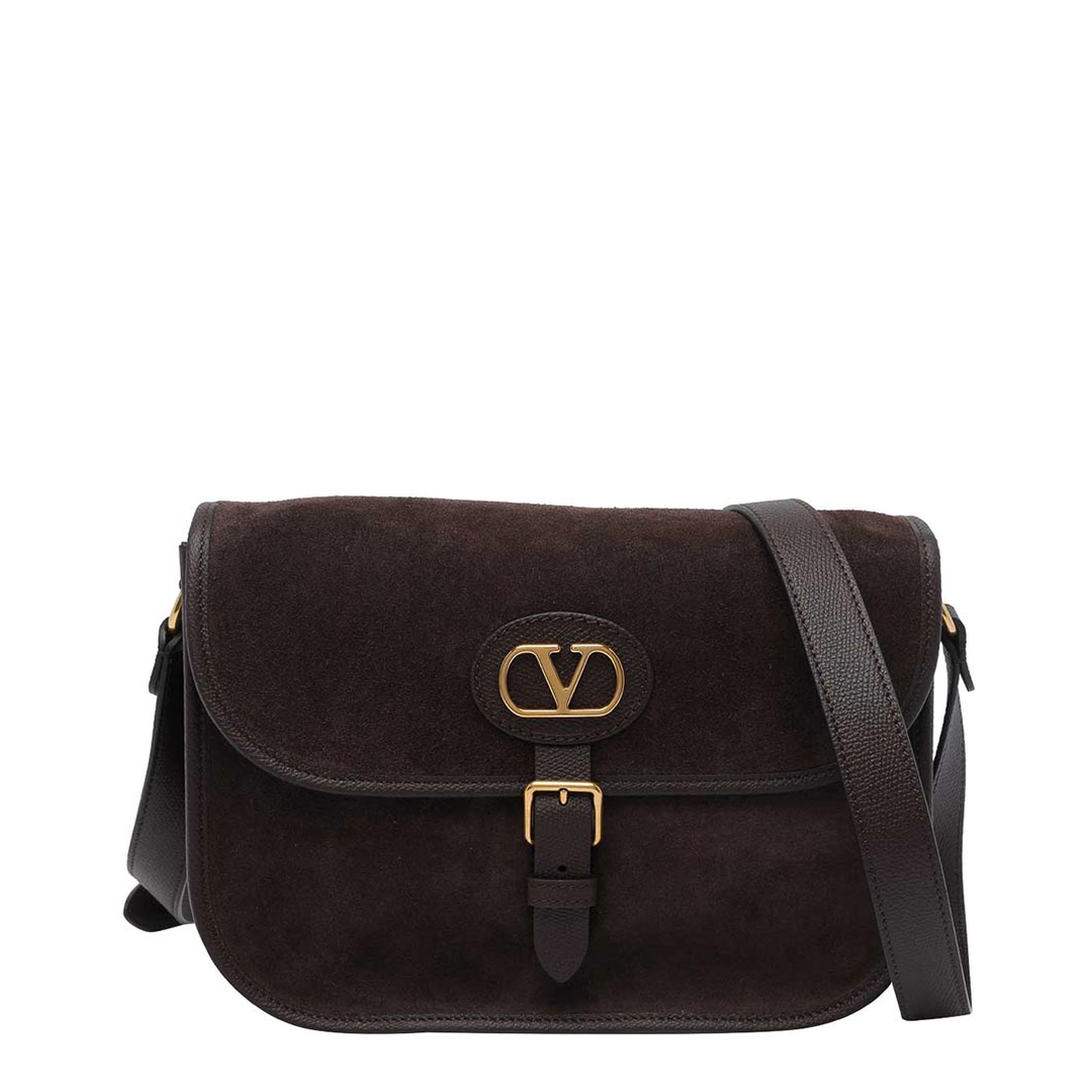 Dark Brown Suede Antibes Crossbody Bag - Image 1