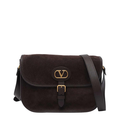 Dark Brown Suede Antibes Crossbody Bag - Image 1