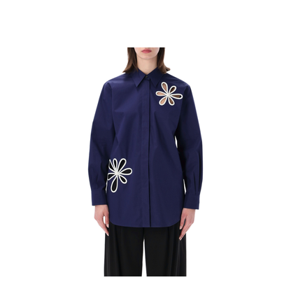Dark Blue Poplin Shirt - Image 1