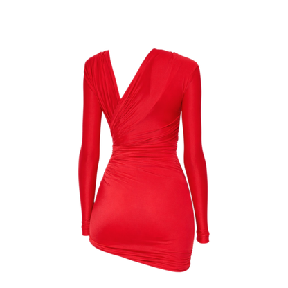 Red Stretch Jersey Mini Dress - Image 2