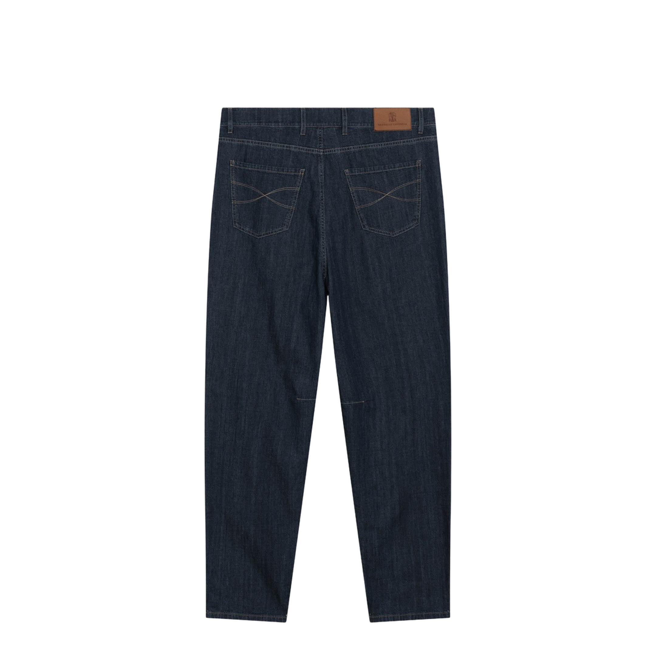 Slim-fit Jeans with Pleats in Blue Denim - Image 2