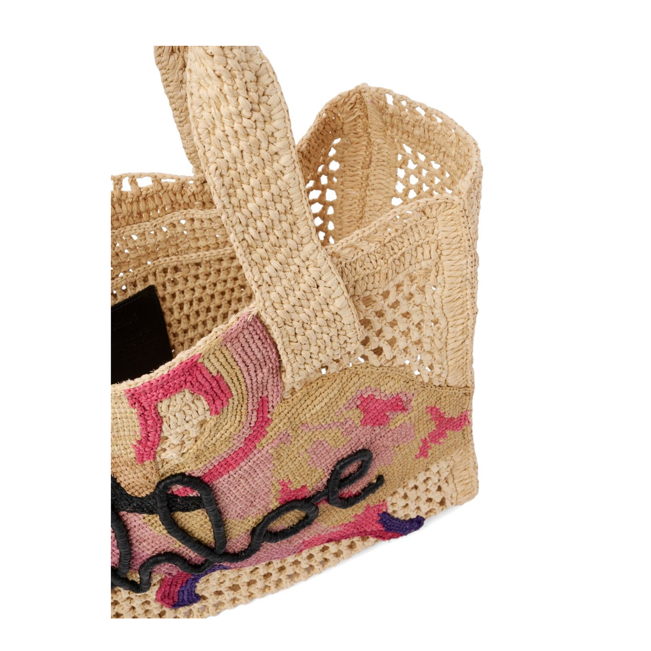 Summer Banana East-West Raffia Tote Bag - Beige - Image 3
