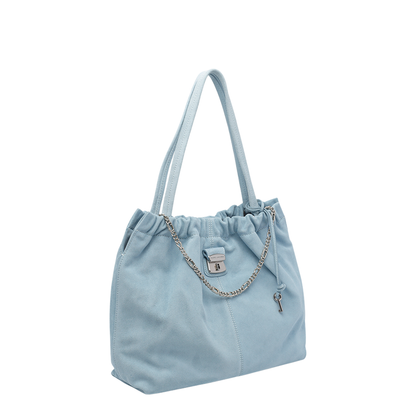 Cristina Suede Tote Bag - Blue - Image 2