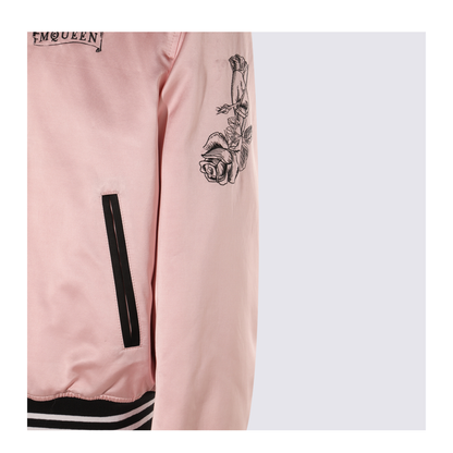 Pink And Black Cotton Casual Jacket - Image 2