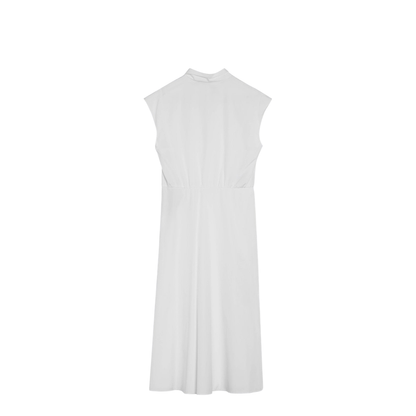 White Midi Dress with Sangallo Embroidery - Image 2