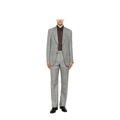 Herringbone-Pattern Wool Blend Blazer - Image 2
